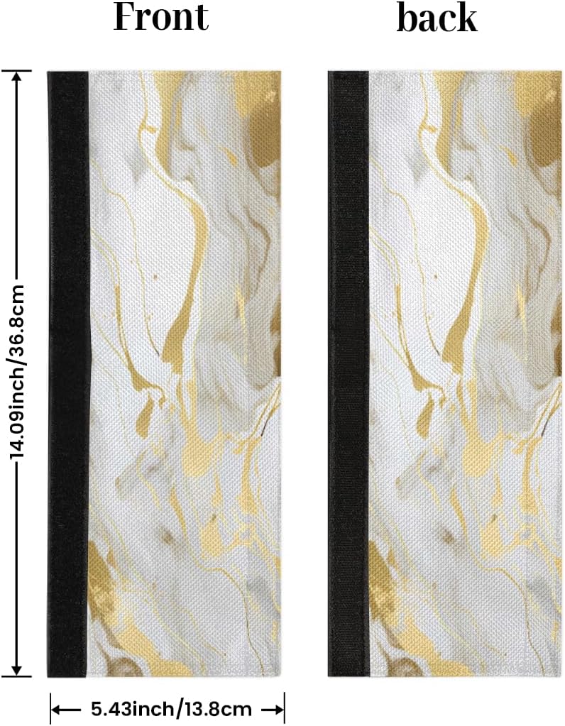 DXTKWL Marble Golden Texture Refrigerator Door Handle Covers Set of 2 Kitchen Appliance Handle Covers Protector for Fridge Microwave Stove Oven Dishwasher - Image 1